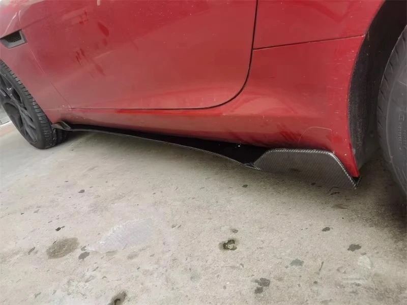 Carbon Fiber Door Protector Chin Kit Guard Side Skirts Aprons for  F Type 2 Door 2015 - 2019 2PCS/Set Car Styling